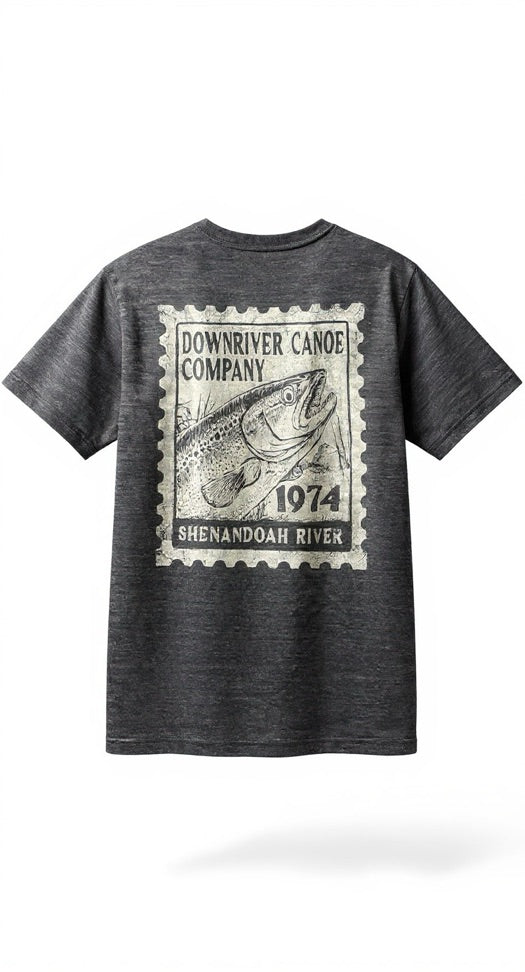Fish Stamp Back Print T Shirt