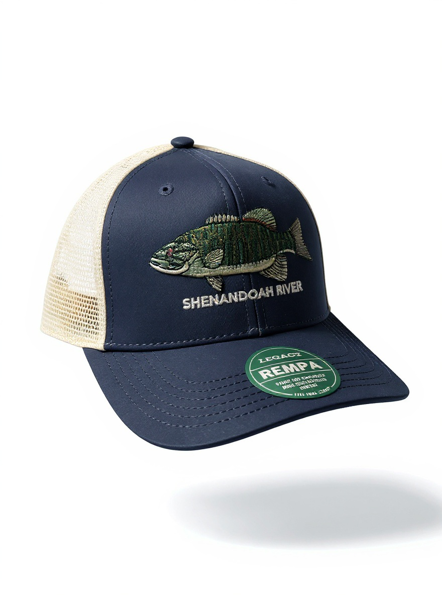 Embroidered Fish Trucker Hat